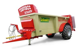 Goliath muck spreaders with high resistance to work